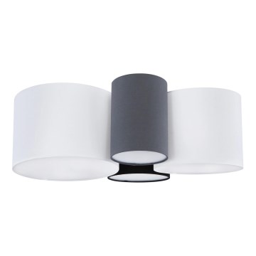 Globo 15586-4D - Griestu lampa MAKKI 4xE27/15W/230V balta/pelēka/melna