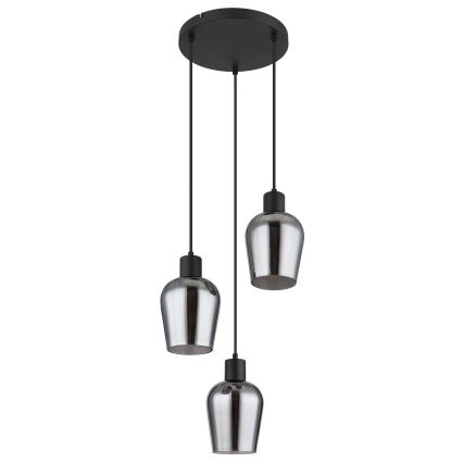 Globo - Lustra ar auklu 3xE27/40W/230V d. 28,5 cm melna