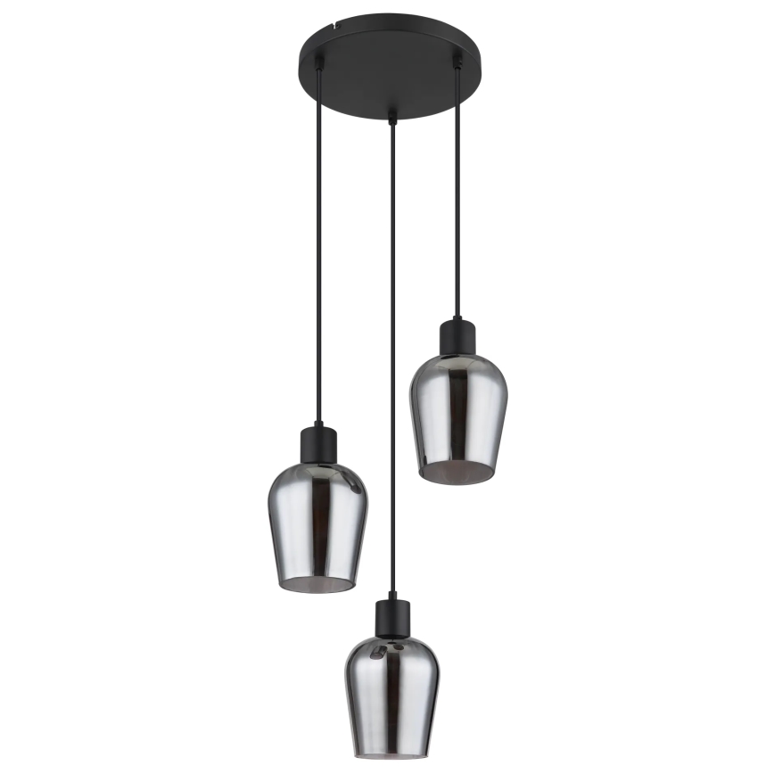 Globo - Lustra ar auklu 3xE27/40W/230V d. 28,5 cm melna