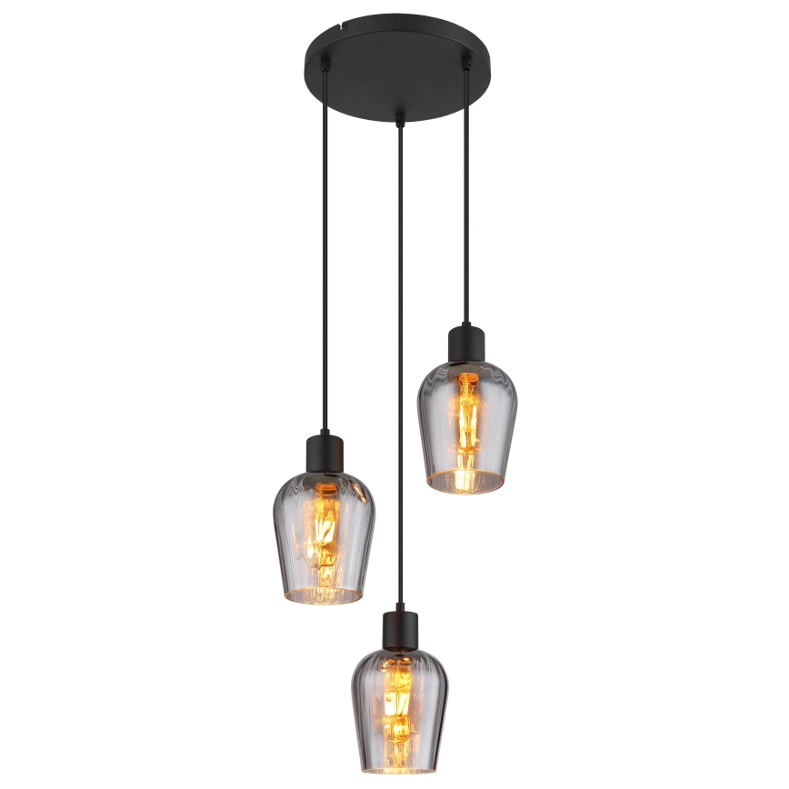 Globo - Lustra ar auklu 3xE27/40W/230V d. 28,5 cm melna
