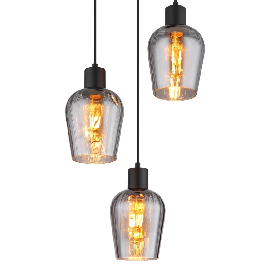 Globo - Lustra ar auklu 3xE27/40W/230V d. 28,5 cm melna