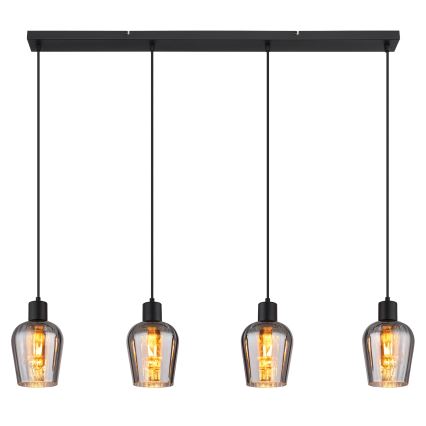 Globo - Lustra ar auklu 4xE27/40W/230V melna