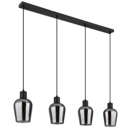 Globo - Lustra ar auklu 4xE27/40W/230V melna