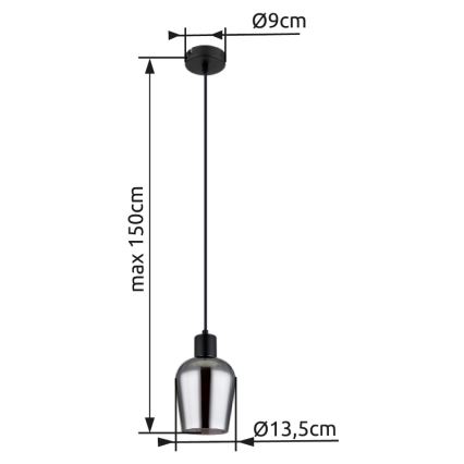 Globo - Lustra ar auklu 1xE27/40W/230V d. 13,5 cm melna