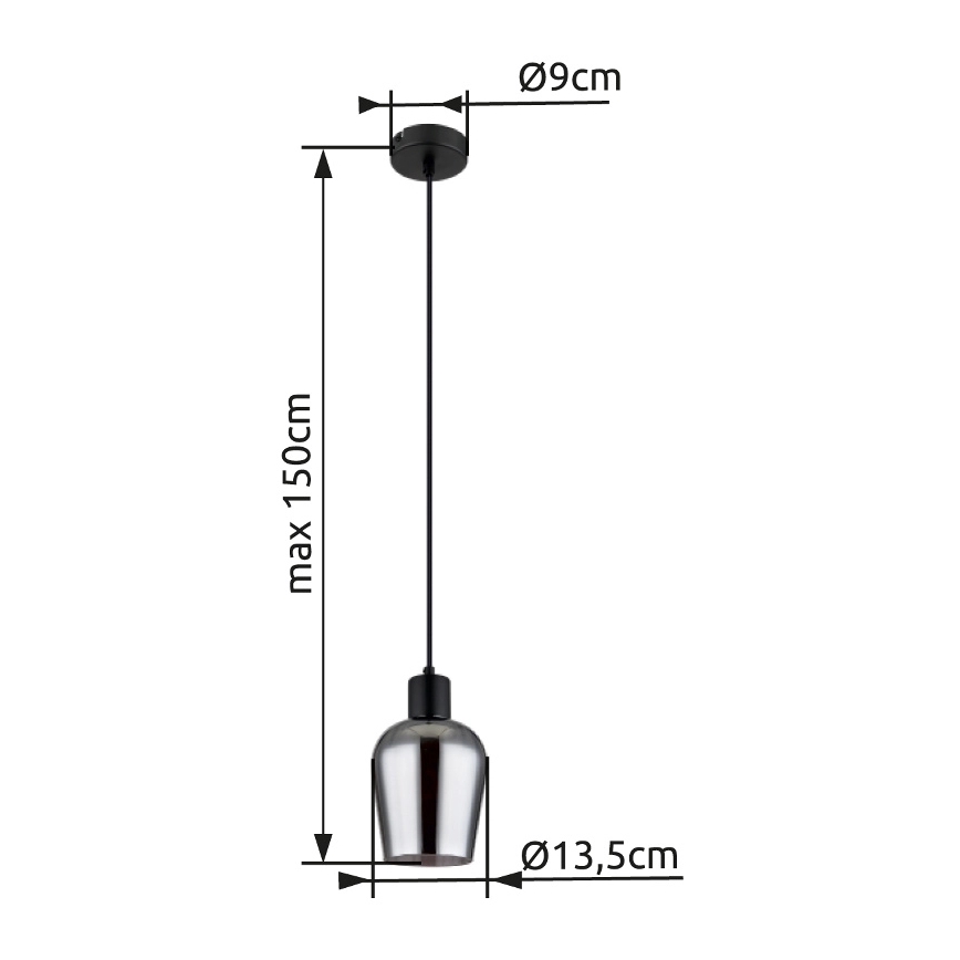 Globo - Lustra ar auklu 1xE27/40W/230V d. 13,5 cm melna