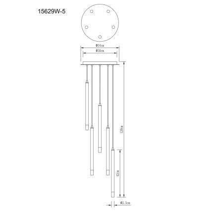 Globo - Lustra ar auklu 5xG9/4W/230V d. 34 cm