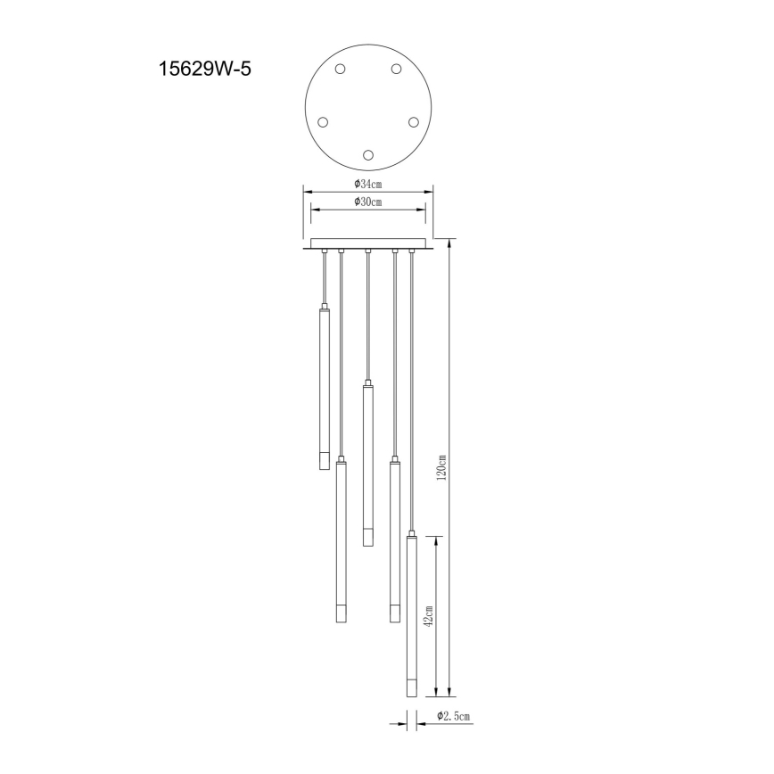 Globo - Lustra ar auklu 5xG9/4W/230V d. 34 cm