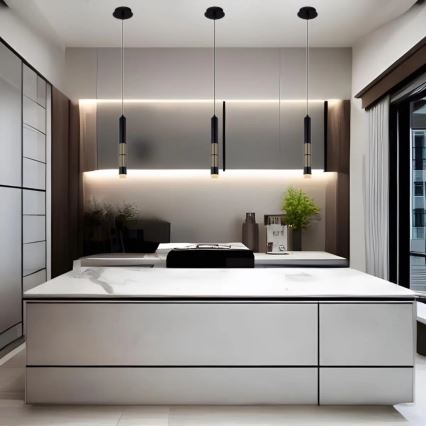 Globo - LED lustra uz troses LED/12W/230V 3000K melna