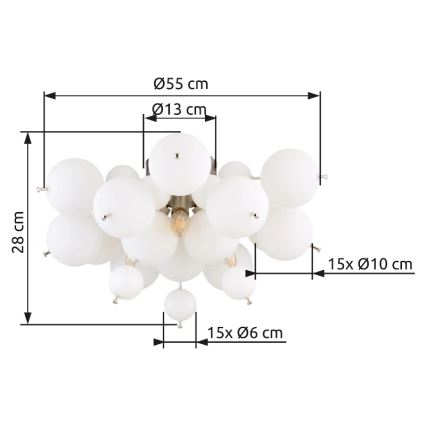 Globo - Virsapmetuma lustra 3xE14/25W/230V d. 55 cm balta