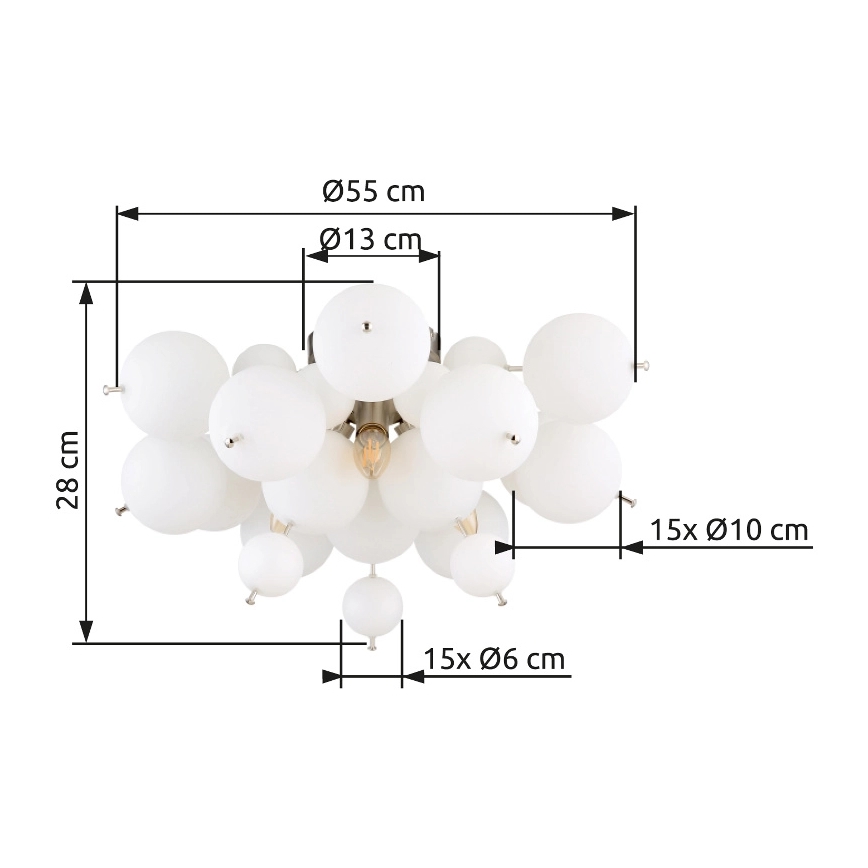 Globo - Virsapmetuma lustra 3xE14/25W/230V d. 55 cm balta