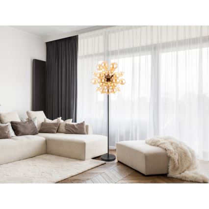 Globo - Grīdas stāvlampa 6xE14/25W/230V brūna/dūmakains