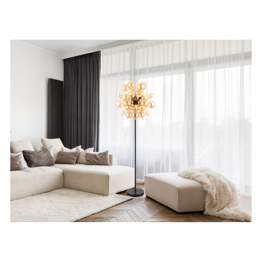 Globo - Grīdas stāvlampa 6xE14/25W/230V brūna/dūmakains