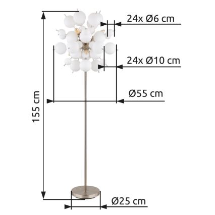 Globo - Grīdas stāvlampa 6xE14/25W/230V balta