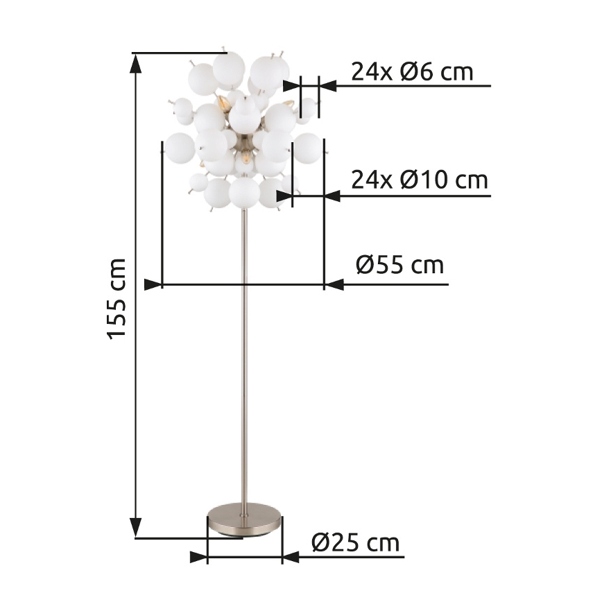 Globo - Grīdas stāvlampa 6xE14/25W/230V balta