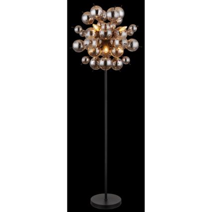 Globo - Grīdas stāvlampa 6xE14/25W/230V melna/dūmakains