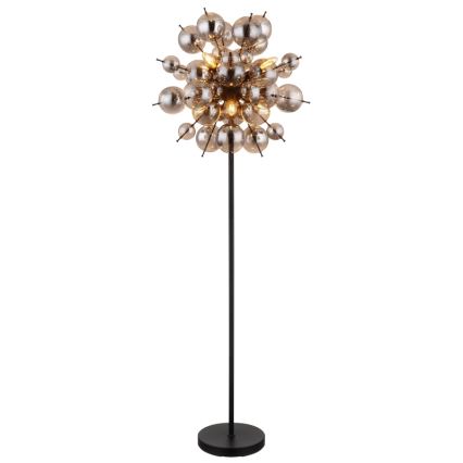 Globo - Grīdas stāvlampa 6xE14/25W/230V melna/dūmakains