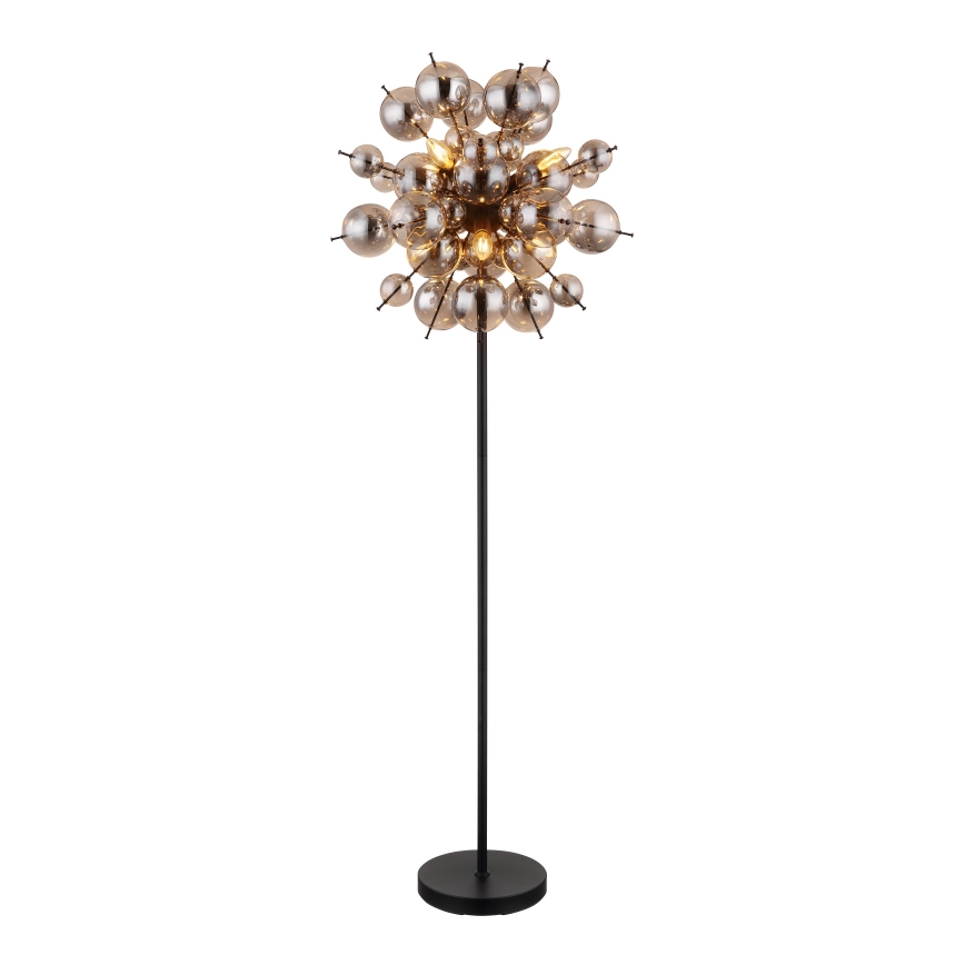 Globo - Grīdas stāvlampa 6xE14/25W/230V melna/dūmakains