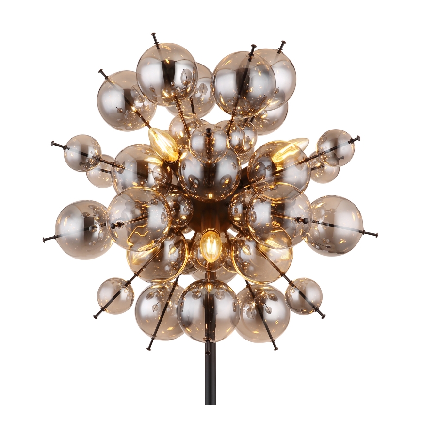 Globo - Grīdas stāvlampa 6xE14/25W/230V melna/dūmakains