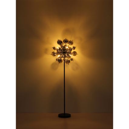 Globo - Grīdas stāvlampa 6xE14/25W/230V melna/dūmakains