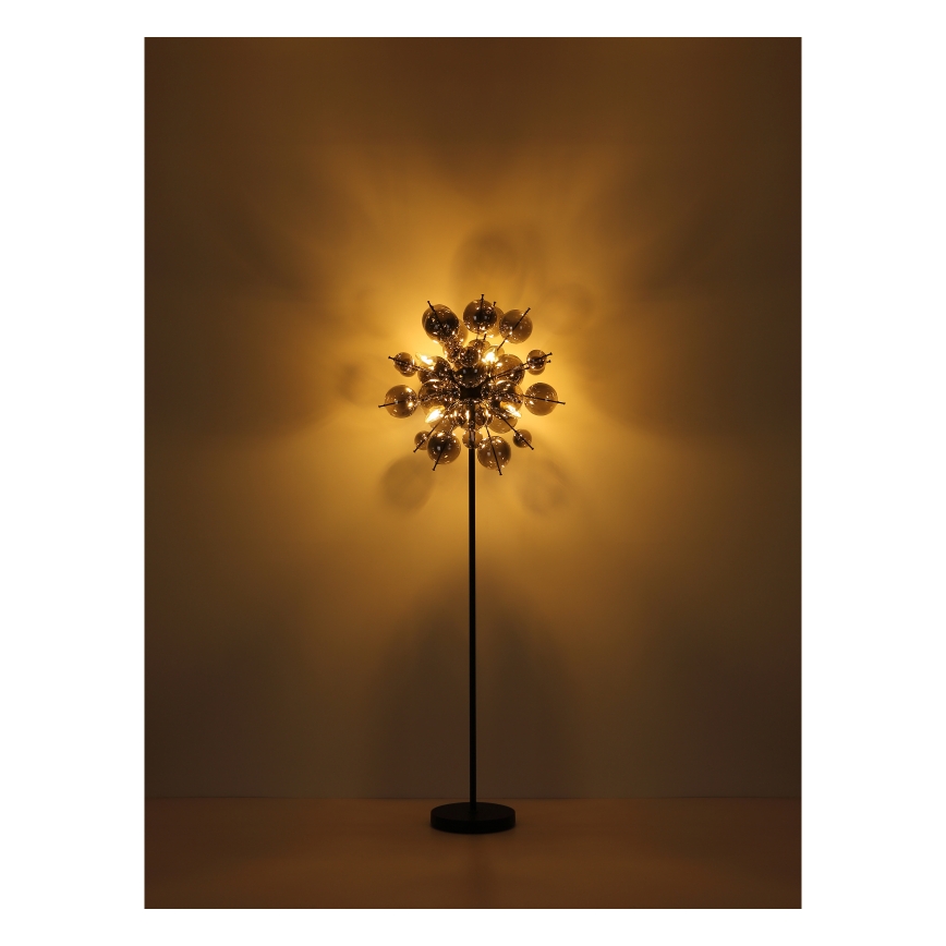 Globo - Grīdas stāvlampa 6xE14/25W/230V melna/dūmakains