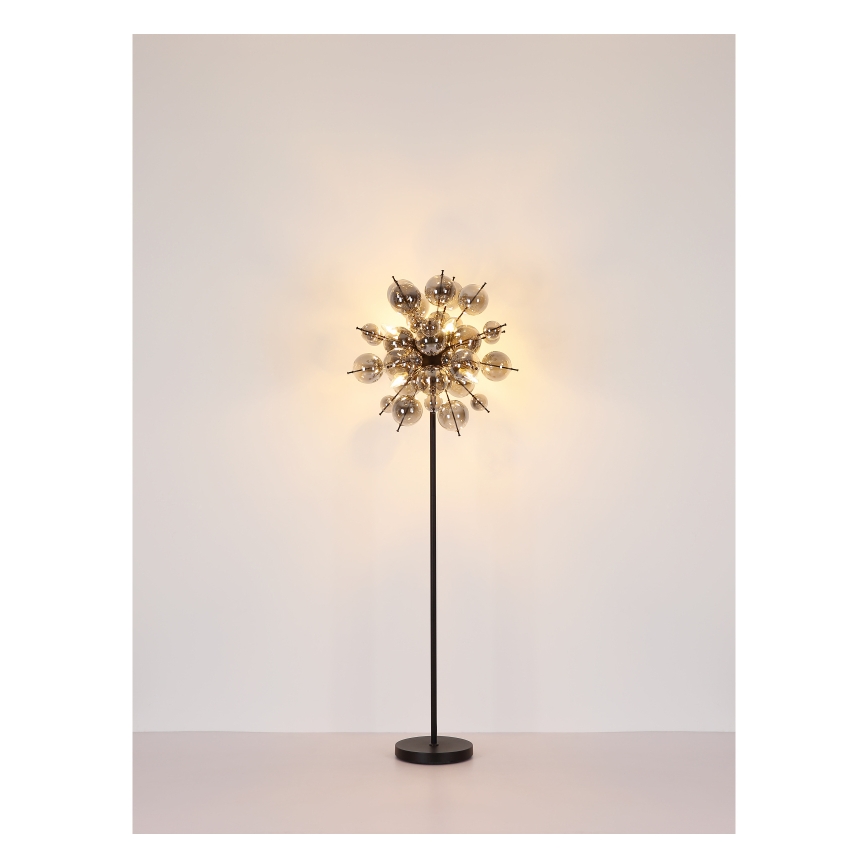 Globo - Grīdas stāvlampa 6xE14/25W/230V melna/dūmakains