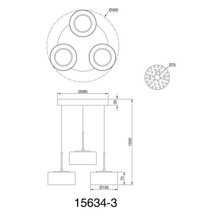 Globo - LED Lustra ar auklu 3xLED/8W/230V
