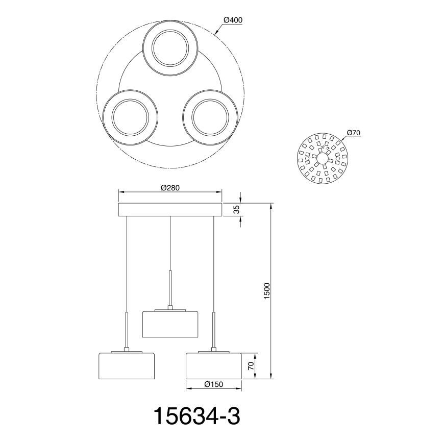 Globo - LED Lustra ar auklu 3xLED/8W/230V