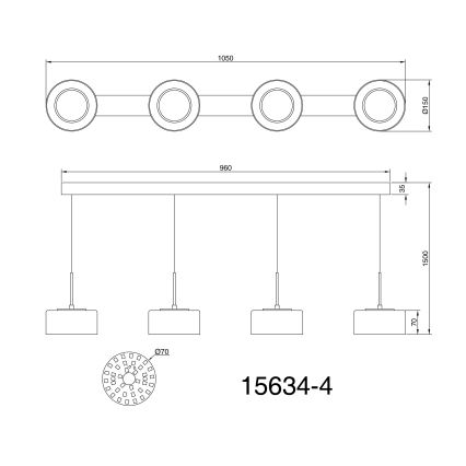 Globo - LED Lustra ar auklu 4xLED/8W/230V
