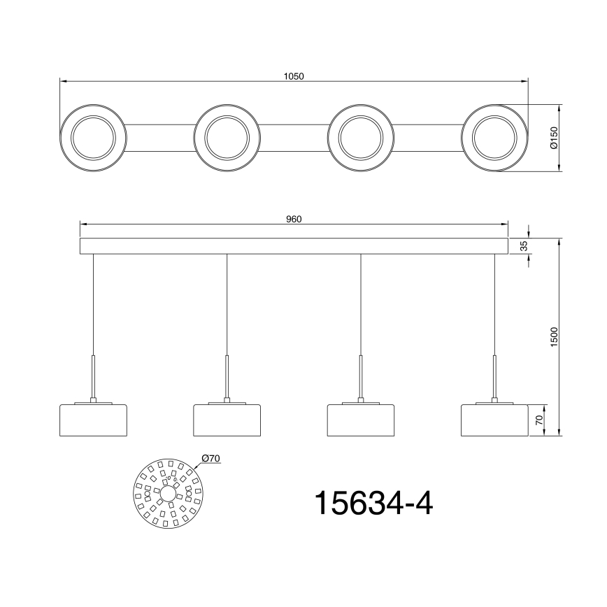 Globo - LED Lustra ar auklu 4xLED/8W/230V