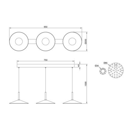 Globo - LED piekaramā lustra uz troses LED/24W/230V 4000K melna