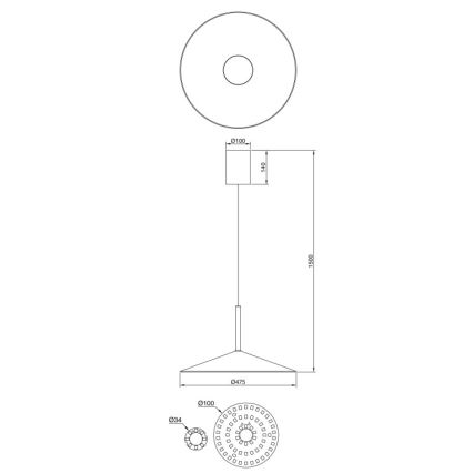 Globo - LED piekaramā lustra uz stieples LED/18W/230V 4000K melna