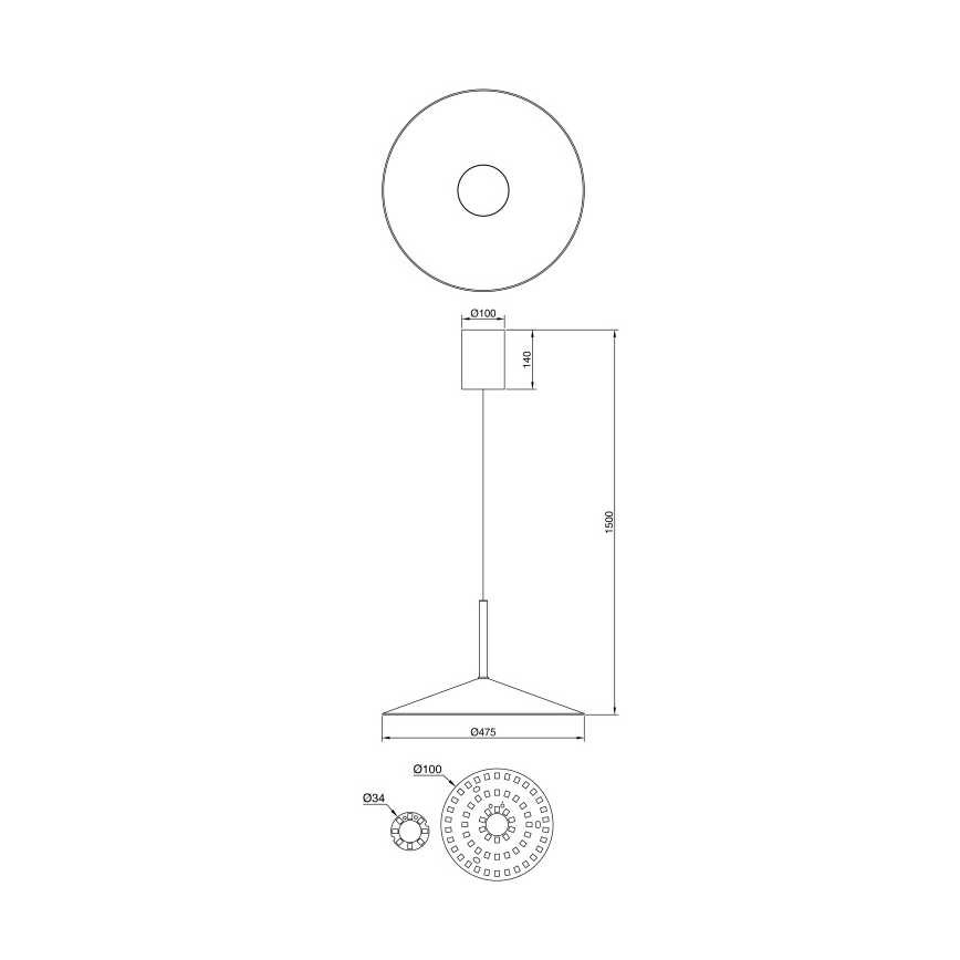 Globo - LED piekaramā lustra uz stieples LED/18W/230V 4000K melna