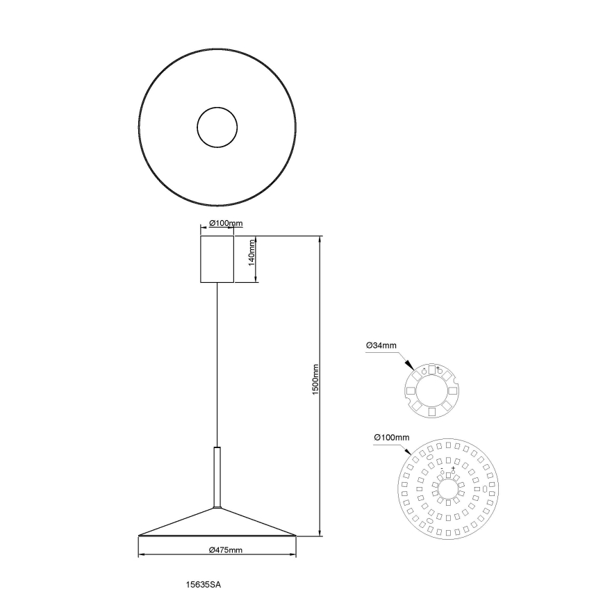 Globo - LED lustra uz troses LED/18W/230V 4000K krēmkrāsā