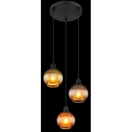 Globo - Lustra ar auklu 3xE27/25W/230V d. 36 cm varš/zaļa/zila