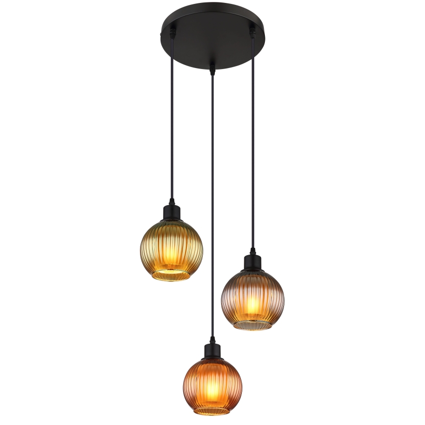 Globo - Lustra ar auklu 3xE27/25W/230V d. 36 cm varš/zaļa/zila