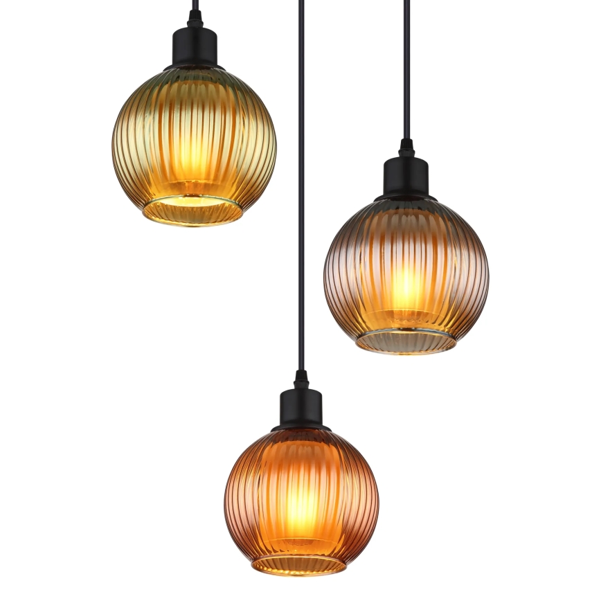 Globo - Lustra ar auklu 3xE27/25W/230V d. 36 cm varš/zaļa/zila