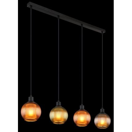 Globo - Lustra ar auklu 4xE27/25W/230V varš/zaļa/zila