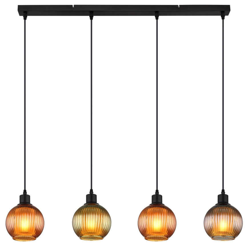 Globo - Lustra ar auklu 4xE27/25W/230V varš/zaļa/zila