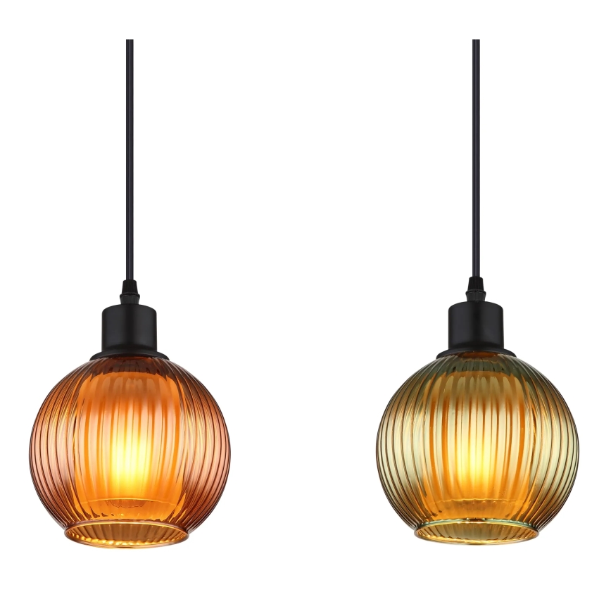 Globo - Lustra ar auklu 4xE27/25W/230V varš/zaļa/zila