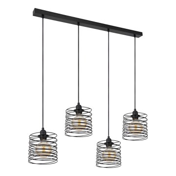 Globo 15640-4H - Piekaramā lampa ar kabeli TILLY 4xE27/60W/230V, melna