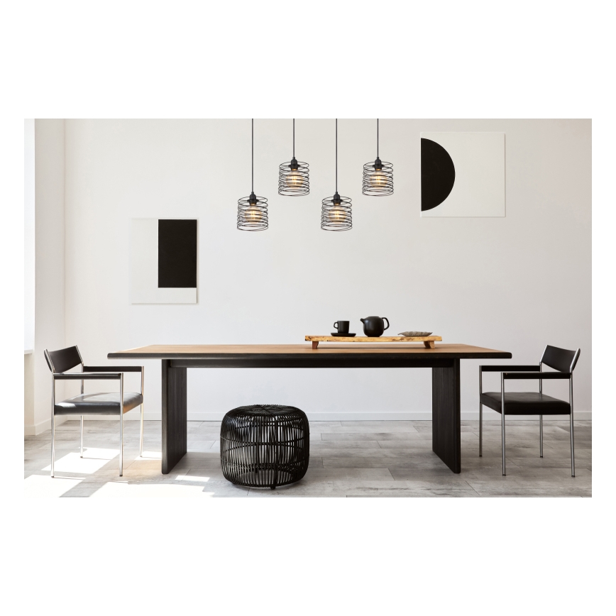 Globo 15640-4H - Piekaramā lampa ar kabeli TILLY 4xE27/60W/230V, melna