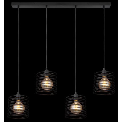 Globo 15640-4H - Piekaramā lampa ar kabeli TILLY 4xE27/60W/230V, melna