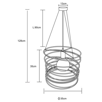 Globo 15640H - Pakaramais gaismeklis uz kabeļa TILLY 1xE27/60W/230V melns