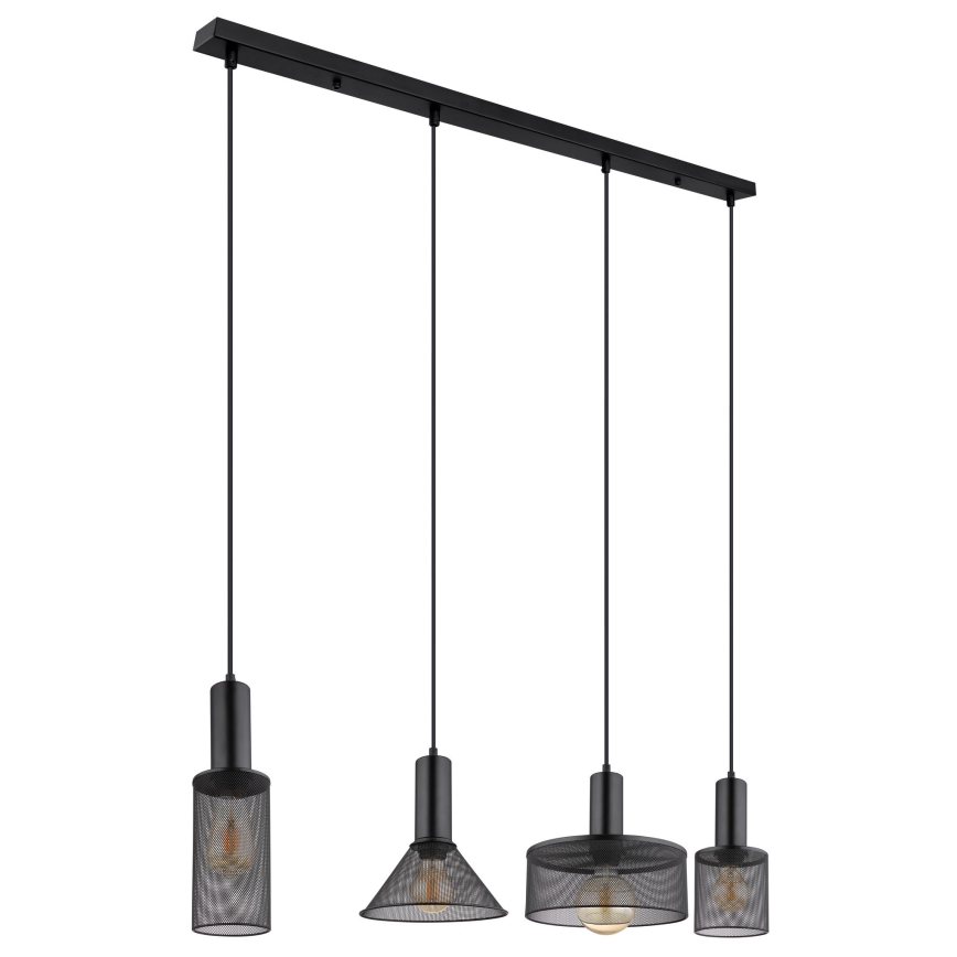 Globo - Lustra ar auklu 4xE27/60W/230V melna