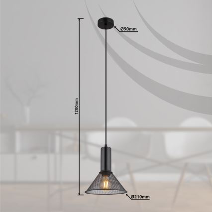 Globo - Lustra ar auklu 1xE27/60W/230V melna