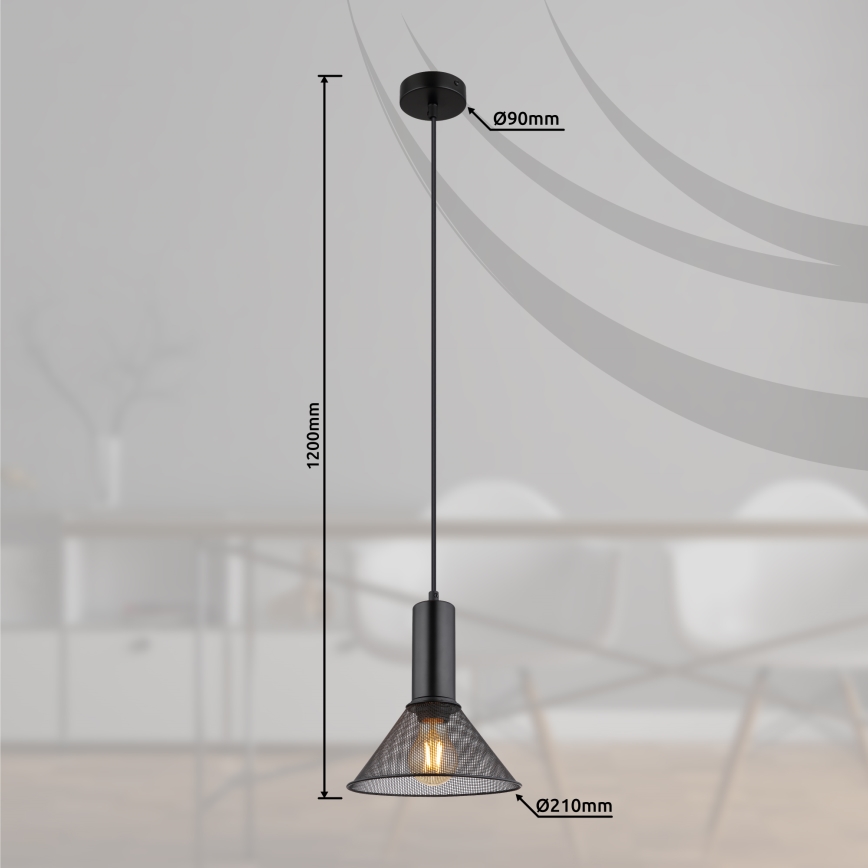 Globo - Lustra ar auklu 1xE27/60W/230V melna