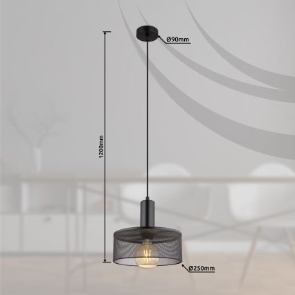 Globo - Lustra ar auklu 1xE27/60W/230V melna