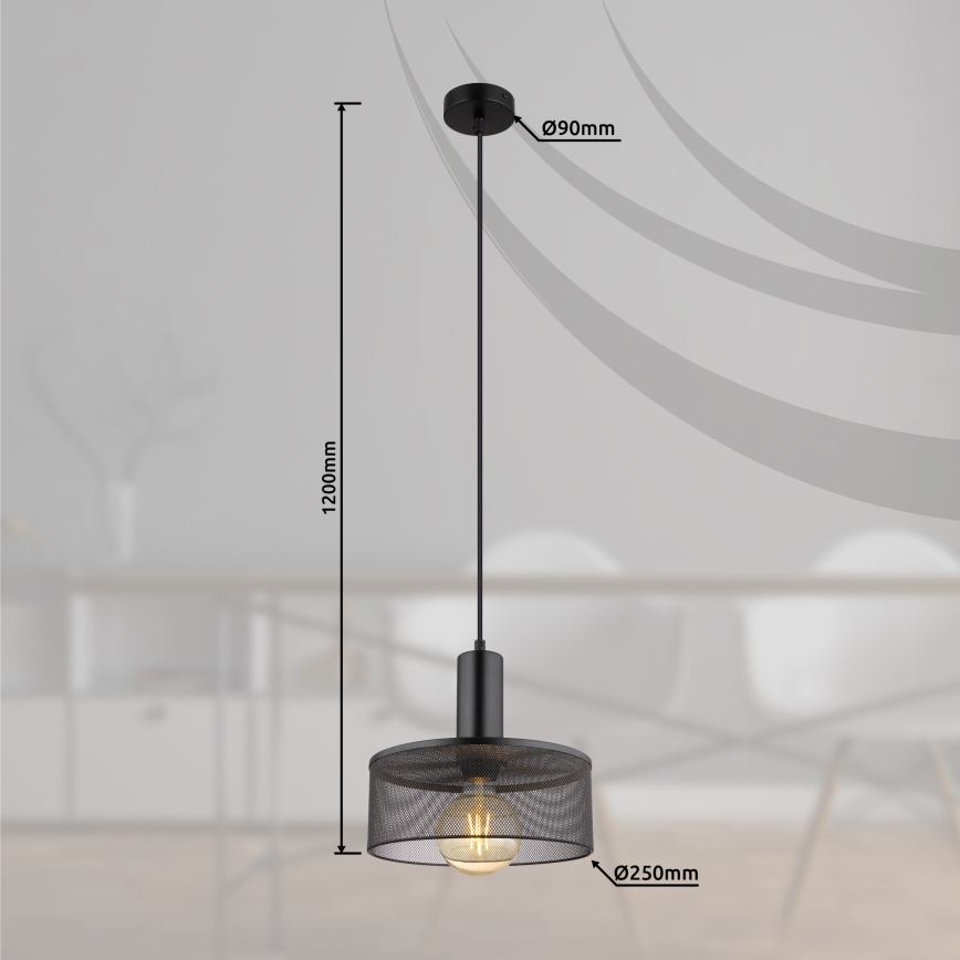 Globo - Lustra ar auklu 1xE27/60W/230V melna