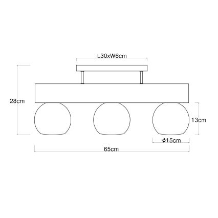 Globo - Virsapmetuma lustra 3xE27/40W/230V