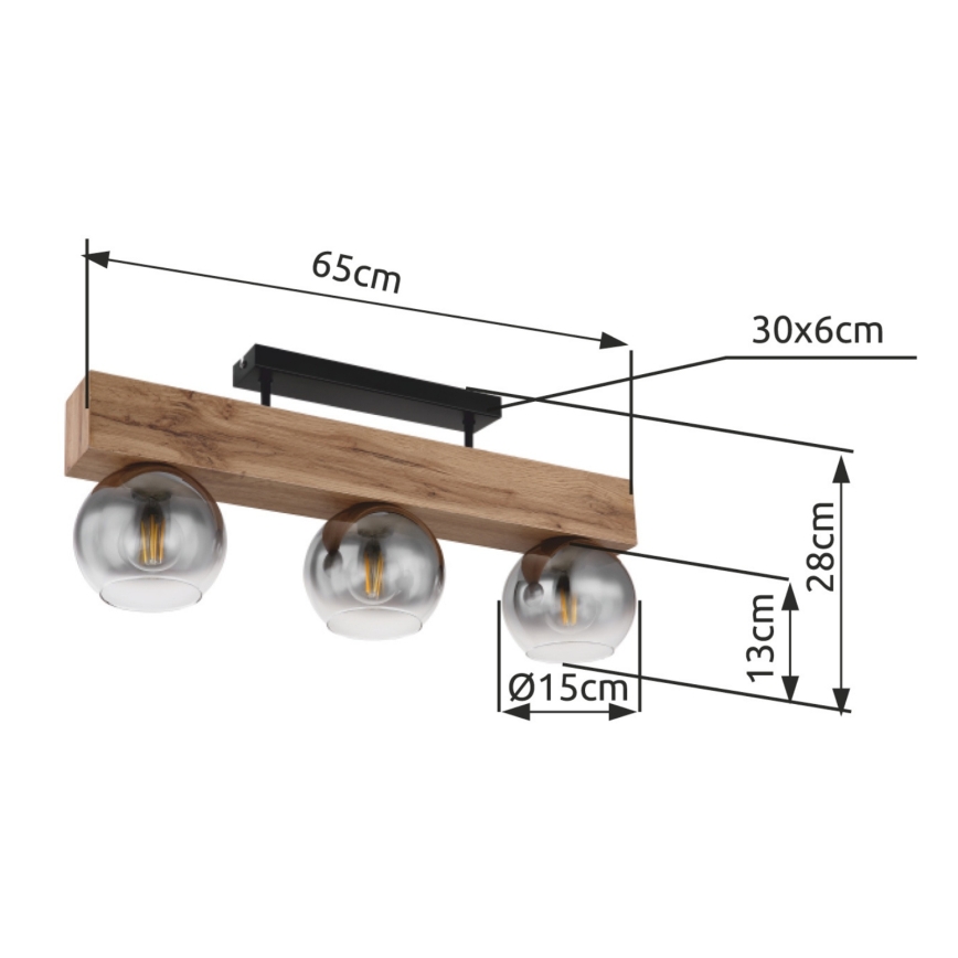 Globo - Virsapmetuma lustra 3xE27/40W/230V